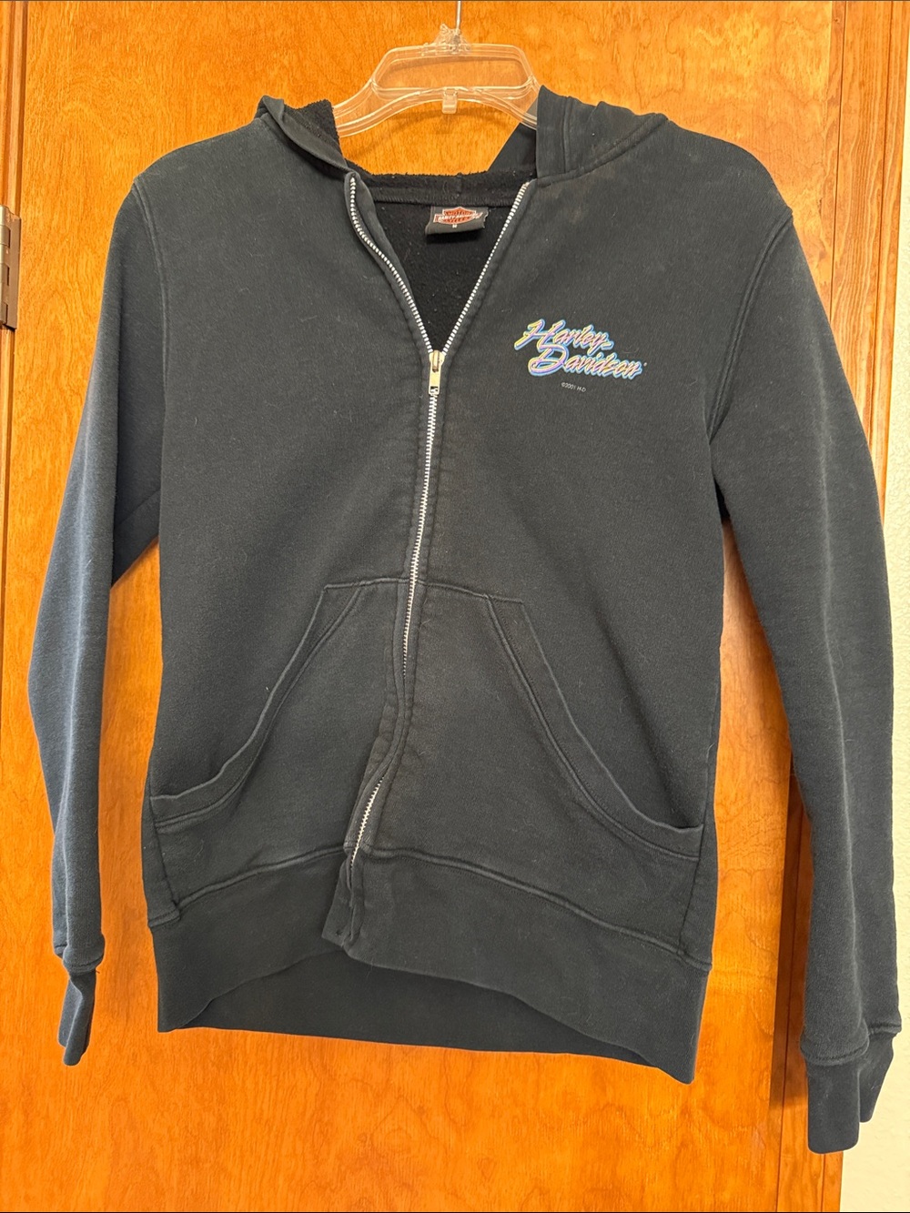 Harley-Davidson Black Zip Hoodie with Script Chest Logo
